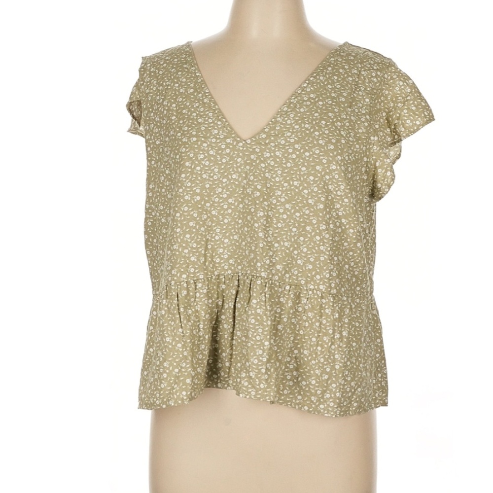Abercrombie and Fitch Sage Green and White floral blouse, Sz S
